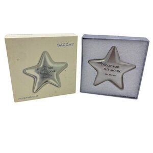Sacchi Paperweight Shoot For The Moon Les Brown Quote Silver Metal Star